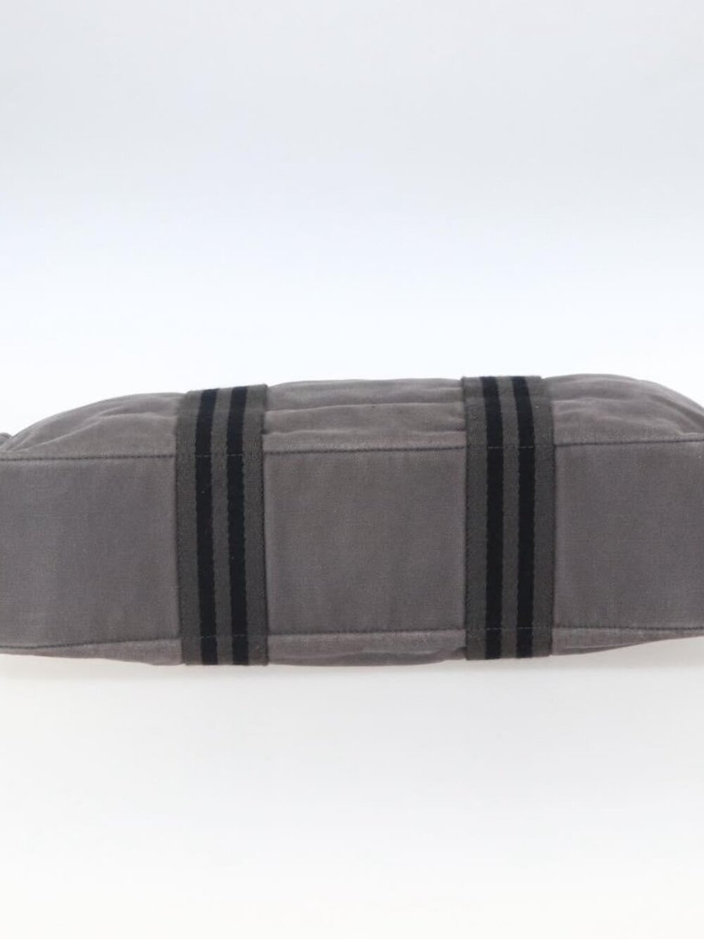 HERMES Fourre ToutMM Hand Bag Canvas Gray Silver Auth ti3707 - Picture 6 of 16